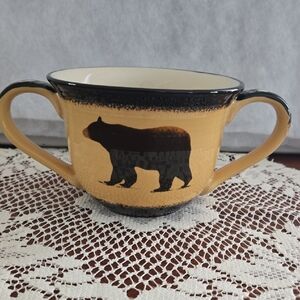 Big Sky Carvers Brushwerks Bear Design Mug with Double Handles